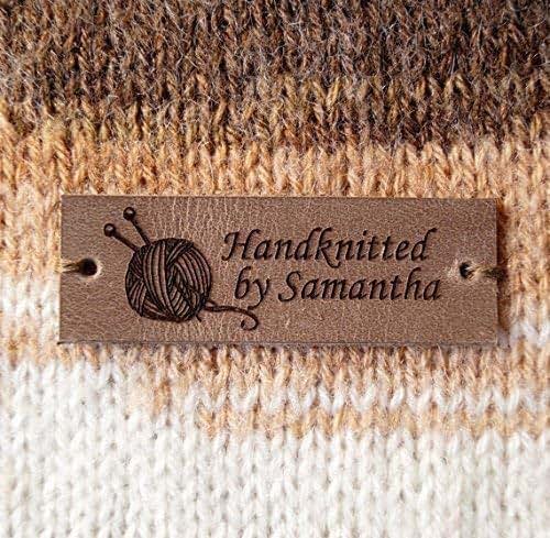 Download Amazon.com: Leather labels for crochet, labels for knitting, custom leather labels, labels for ...