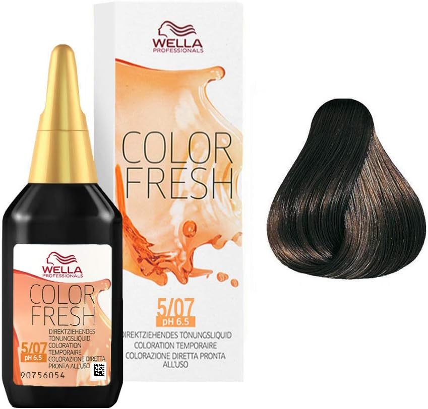 Wella Colour Fresh Semi-Permanent Hair Colour, No. 5/07 Hellbraun Natur Braun, 0.098 kg 8005610572673, 75 ml (Pack of 1)