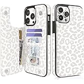uCOLOR Compatible with iPhone 13 Pro Max 6.7" Wallet Case with Card Holder Slot Folio Flip PU Leather Kickstand Double Magnetic Clasp and RFID Blocking Design Cover 13PM 6.7 Inch (Leopard)