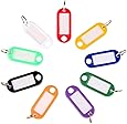 Uniclife 40 Pack Tough Plastic Key Tags with Split Ring Label Window, Assorted Colors