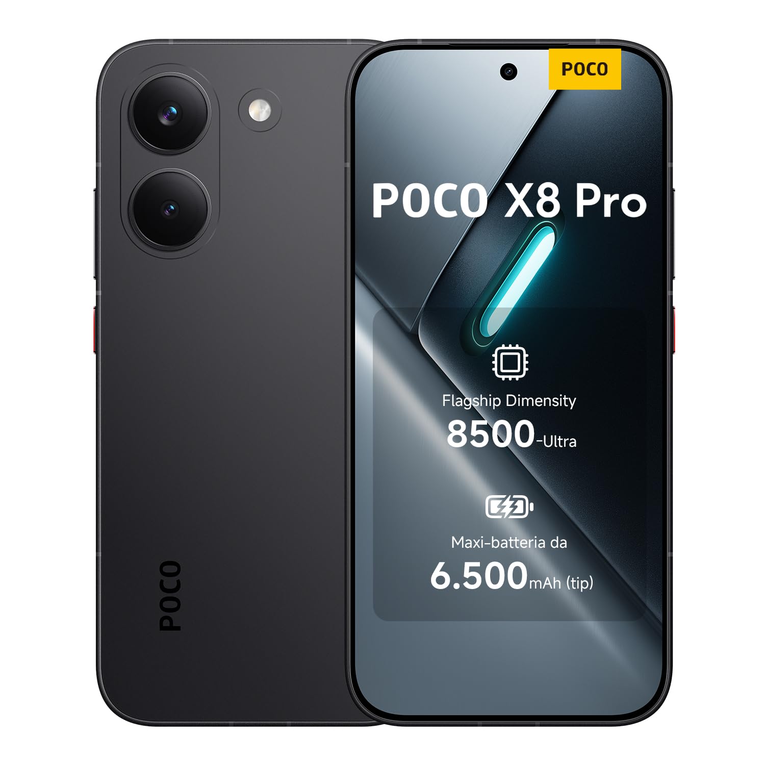 POCO X8 Pro, Smartphone 8+256GB, Nero, Dimensity 8500-Ultra