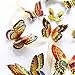 DaGou Mixed of 12PCS 3D Pink Butterfly Wall Stickers Decor Art Decorations¡­ (Golden)