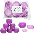 Beauticom 10G/10ML Frosted Container Jars with Inner Liner for Scrubs, Oils, Salves, Creams, Lotions, Makeup Cosmetics, Nail Accessories, Beauty Aids - BPA Free (6 Pieces, LIGHT Purple)