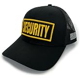 Security Guard Uniform Trucker Hat with Patch - Trucker Black Mesh Hat - Embroidered Patch - Perfect for Uniform
