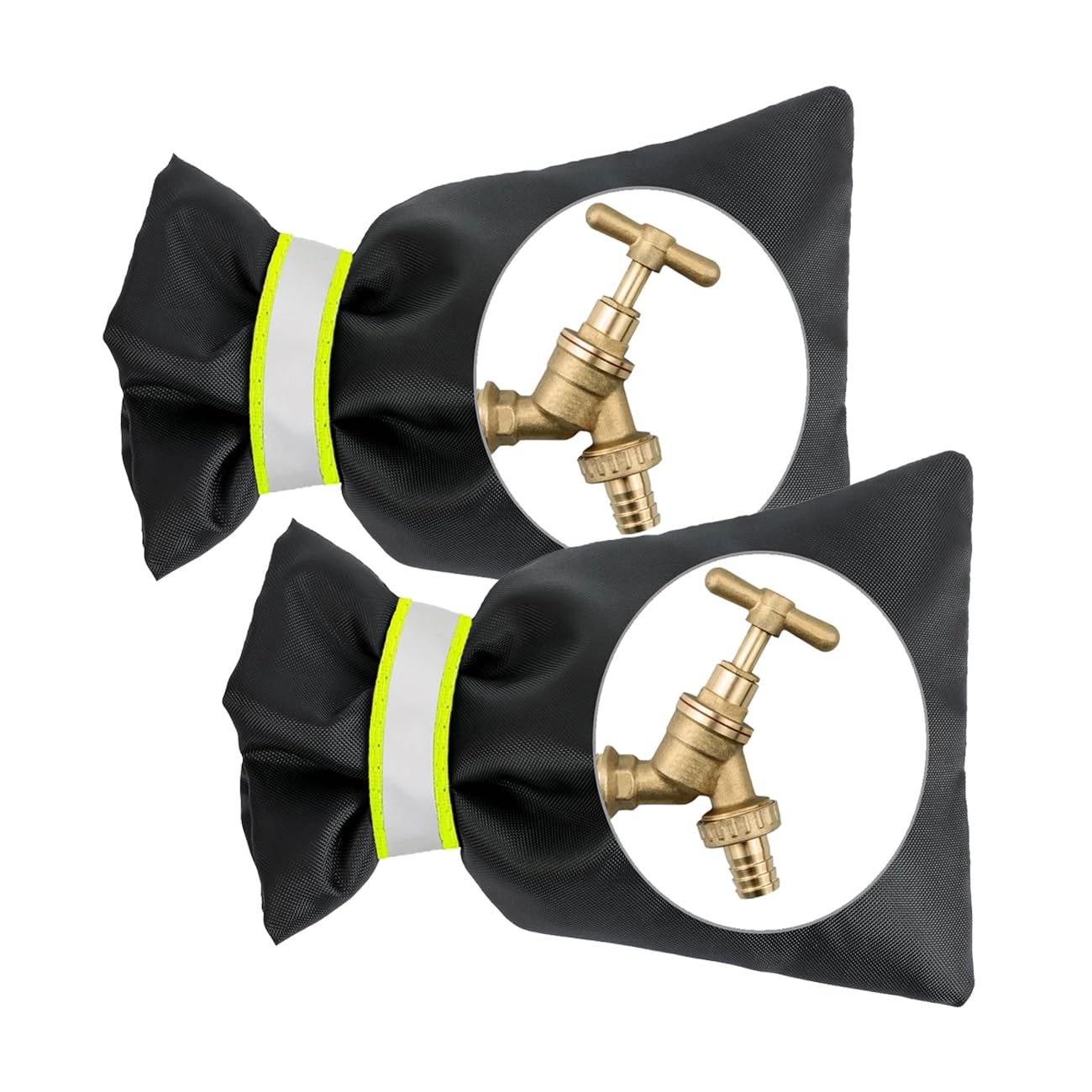 Outside Tap Covers for Winter, 2 Pack Insulated Outdoor Tap Cover, 420D Oxford Waterproof Frost Protector, Thickened Cotton Thermal Tap Insulation Cover, Universal Fit 22×18cm