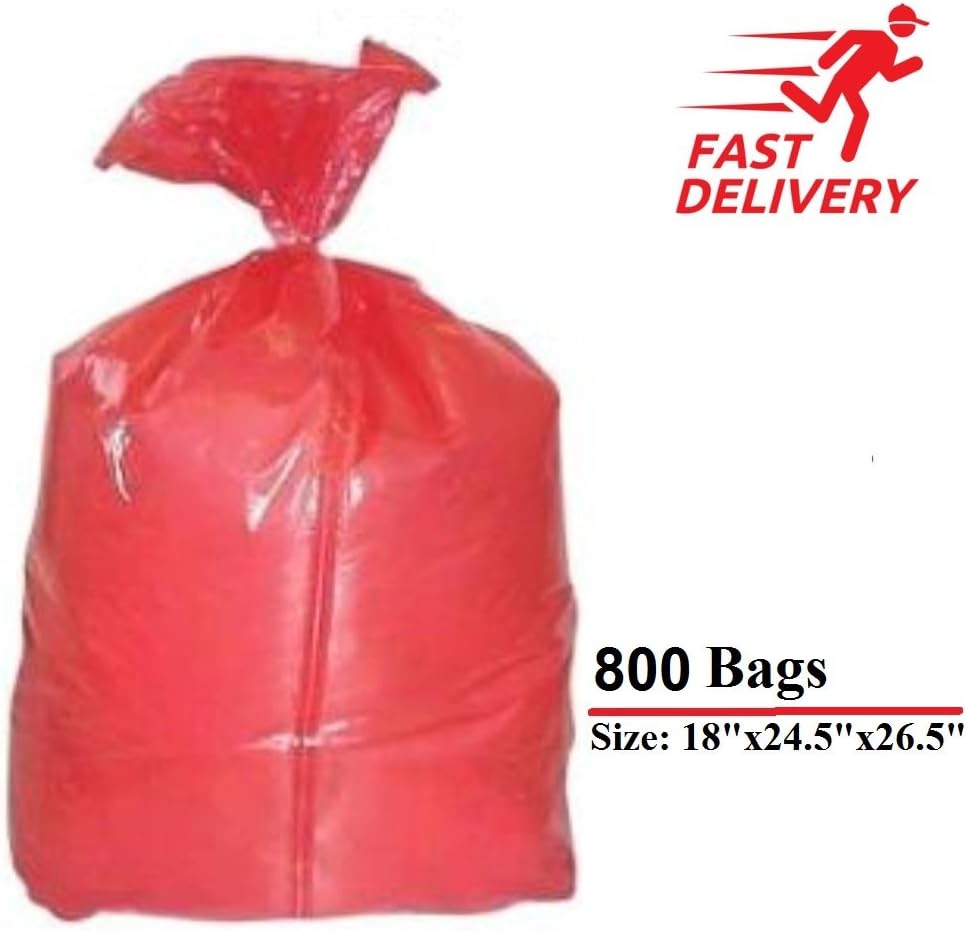 Water Soluble Red Laundry Bags with Dissolving Strip Disposable Linen
