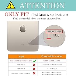 Case for iPad Mini 6 2021 8.3 Inch, Multi-Angle PU
