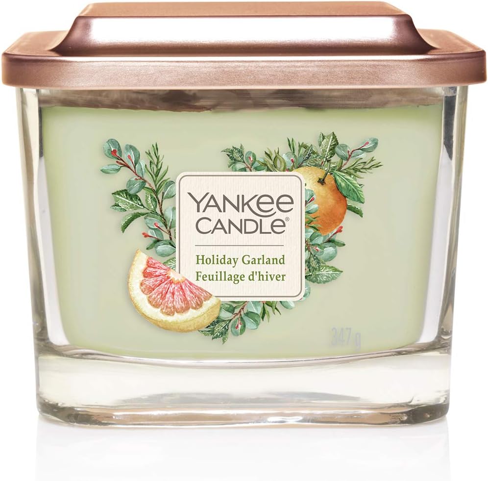 Yankee Candle bougie parfumée carrée à trois mèches et couvercle