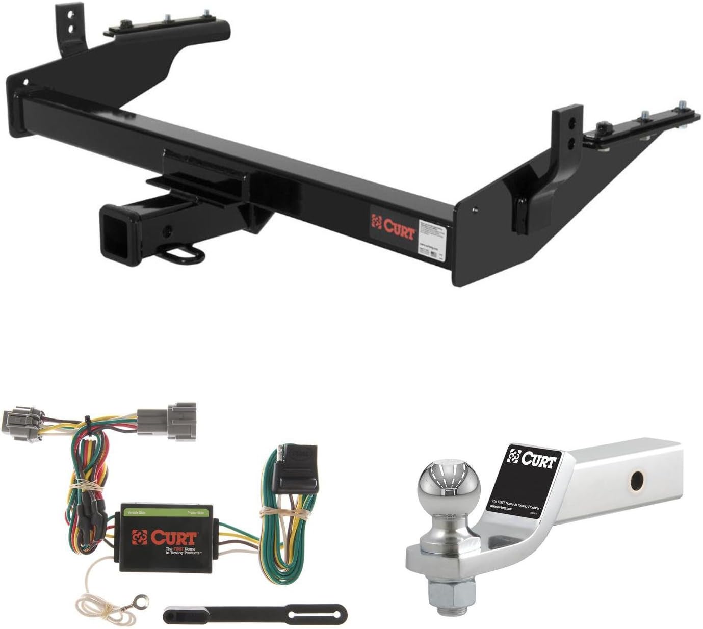 Amazon.com: CURT Trailer Hitch, Wiring & 2" Ball Mount w/ 2" Drop for