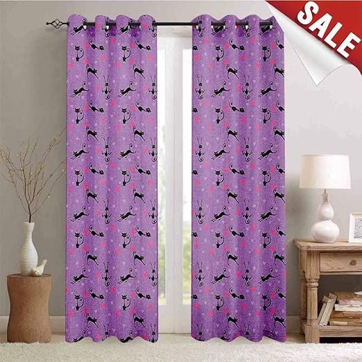 Amazon Com Teen Room Window Curtain Fabric Little Kittens Pattern