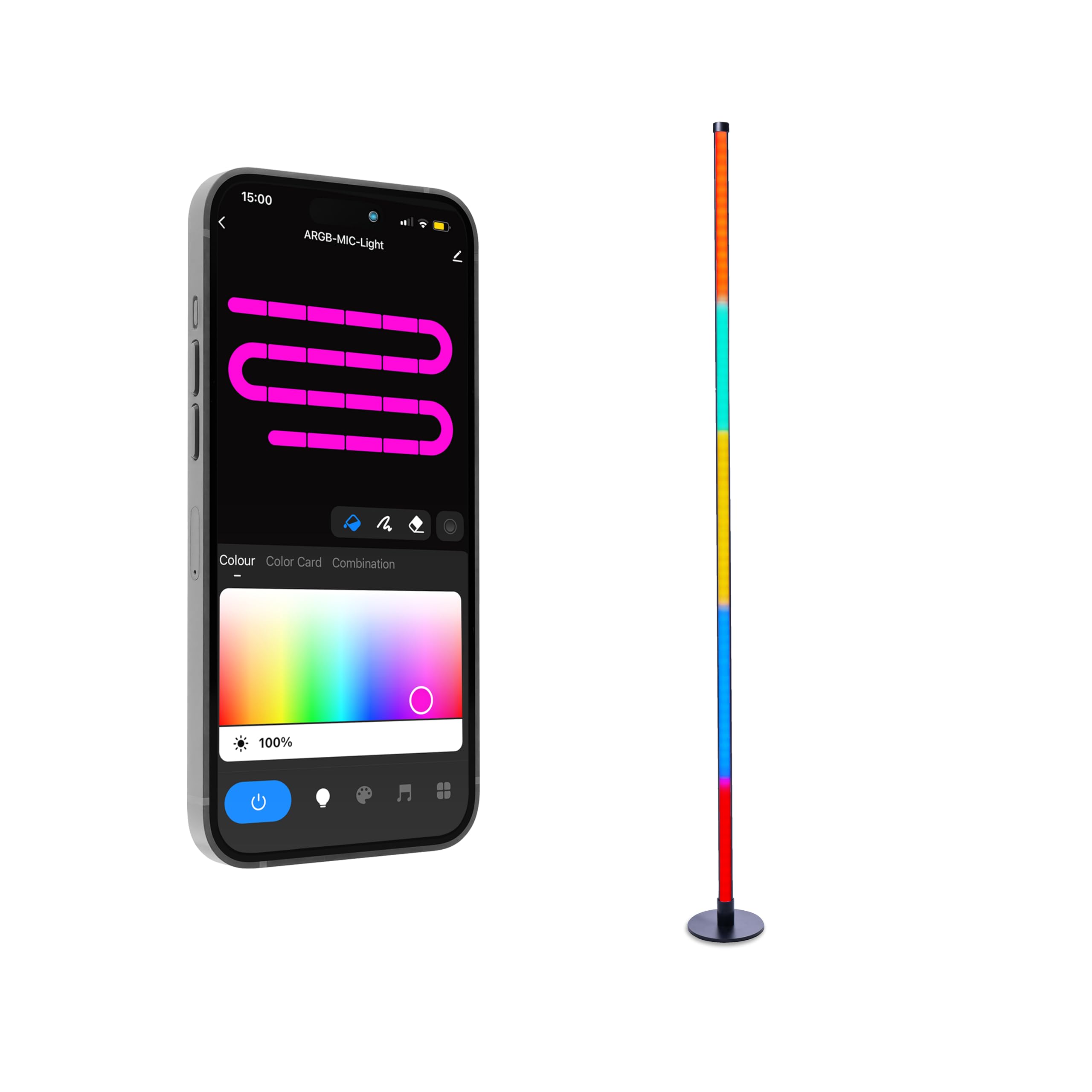 Lytup™ RGB Smart Floor Lamp – Alexa & App Control, WiFi 2.4GHz LED Standing Light with Color Changing, Music Sync & Dimmable Brightness for Living Room, Bedroom & Gaming (iOS/Android Compatible)