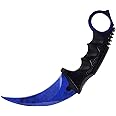 TOPOINT Karambit Knife, Stainless Steel Fixed Blade Knife with Sheath and Cord Knife CS-GO for Hunting Camping and Field Survival (Dark blue)