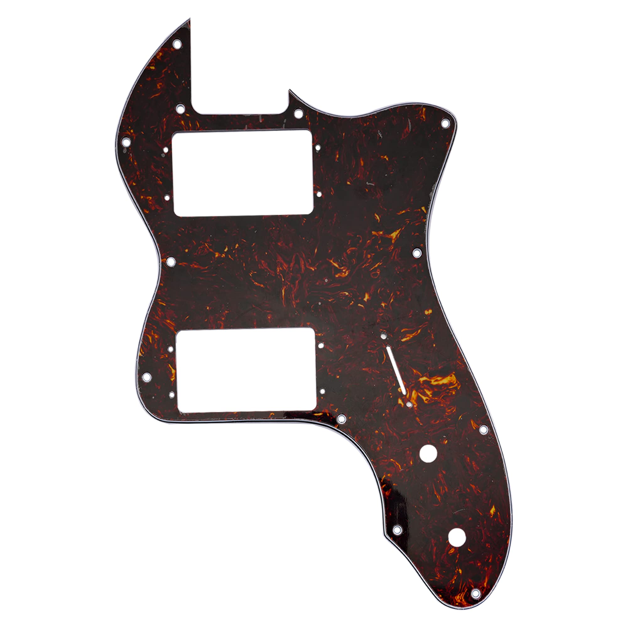 Musiclily Pro 12 Holes Wide Range HH Guitar Pickguard For USA/Mexico Fender 72 Tele Thinline Style Electric Guitar, 4ply Tortoise Shell