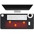 Office Decor-Mouse Pad,Desk Accessories,Electric Heating Pad with 3 Heating Levels & 4 Hours Auto Shut-Off, Warm Desk Pad,Extended Edition Gaming Mouse Pad (Black)