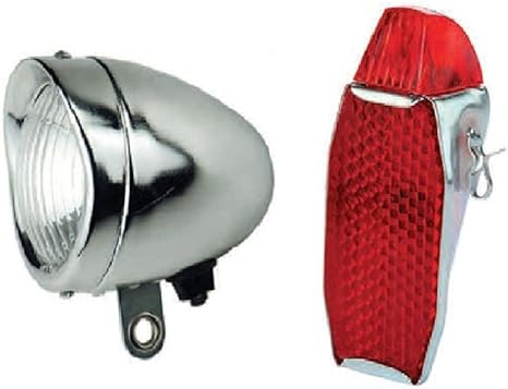Kit éclairage Vélo Avec Dynamo : Phare Avant + Feu Arrière, Fabrication Italienne, Occasion