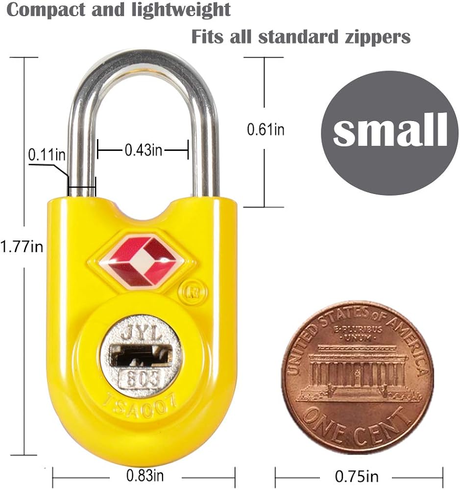  | TSA Compatible Travel Luggage Locks, Alloy body with Steel Shackle, Keyed Lock (YELLOW 2 PACK) … | Luggage Locks