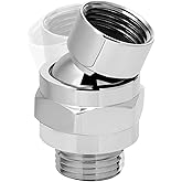 EMVANV Shower Head Swivel Ball Adapter, All Metal Adjustable Shower Arm Extension Connector, Adjustable Pivot Ball To Adjust Showerhead Angle, Universal Showering Component(Silver)