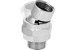 EMVANV Shower Head Swivel Ball Adapter, All Metal Adjustable Shower Arm Extension Connector, Adjustable Pivot Ball To Adjust Showerhead Angle, Universal Showering Component(Silver)