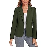 LADI TREND Women's Button Front Blazer Jackets Long Sleeve Lapel Business Casual Office Work Lightweight Blazers with Pocket