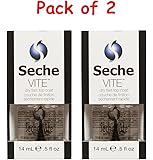 Seche Vite Dry Fast Top Coat Clear High Gloss Professional Nail Polish - 0.5oz Pack of 2