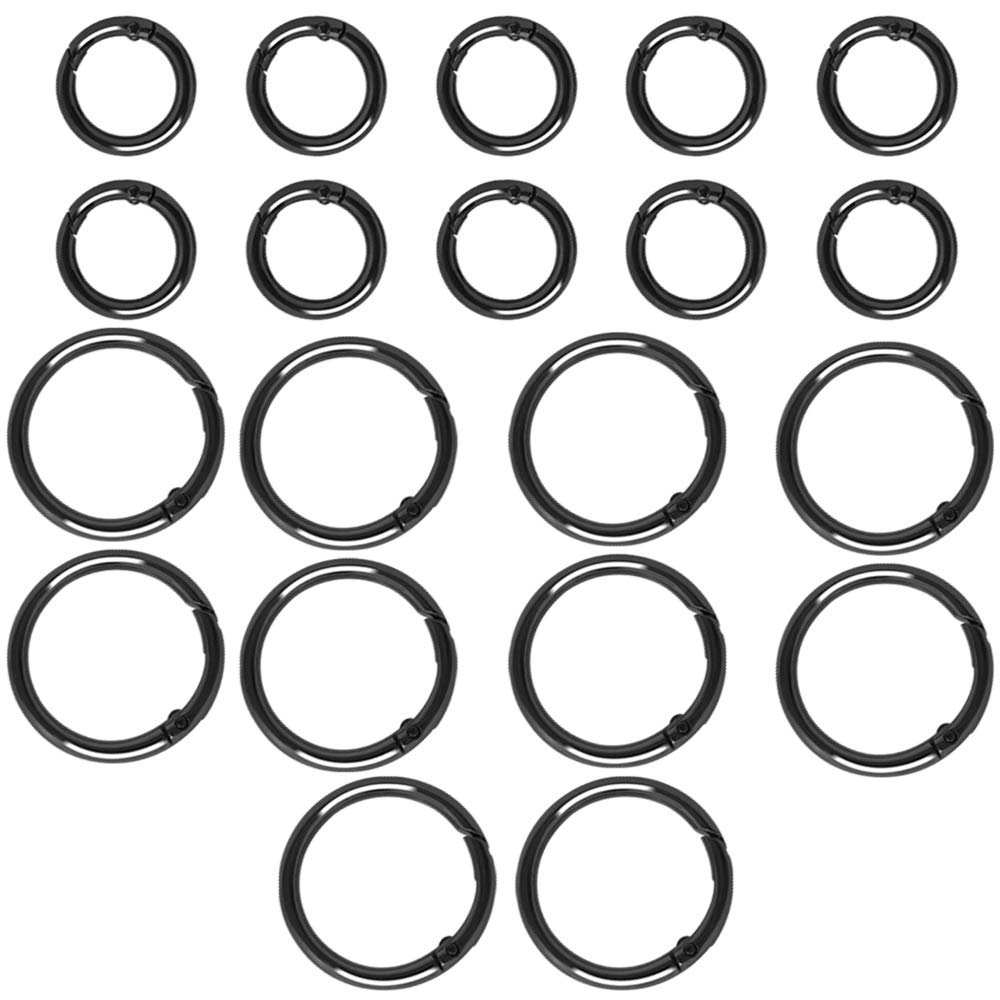 DanziX 20 Pcs Carabiners Rings, Zinc Alloy Round Carabiner Spring Snap Clips Hook for Handbag,Ornament,Key Ring and Other DIY Accessories(1-Inch,1.5-Inch)