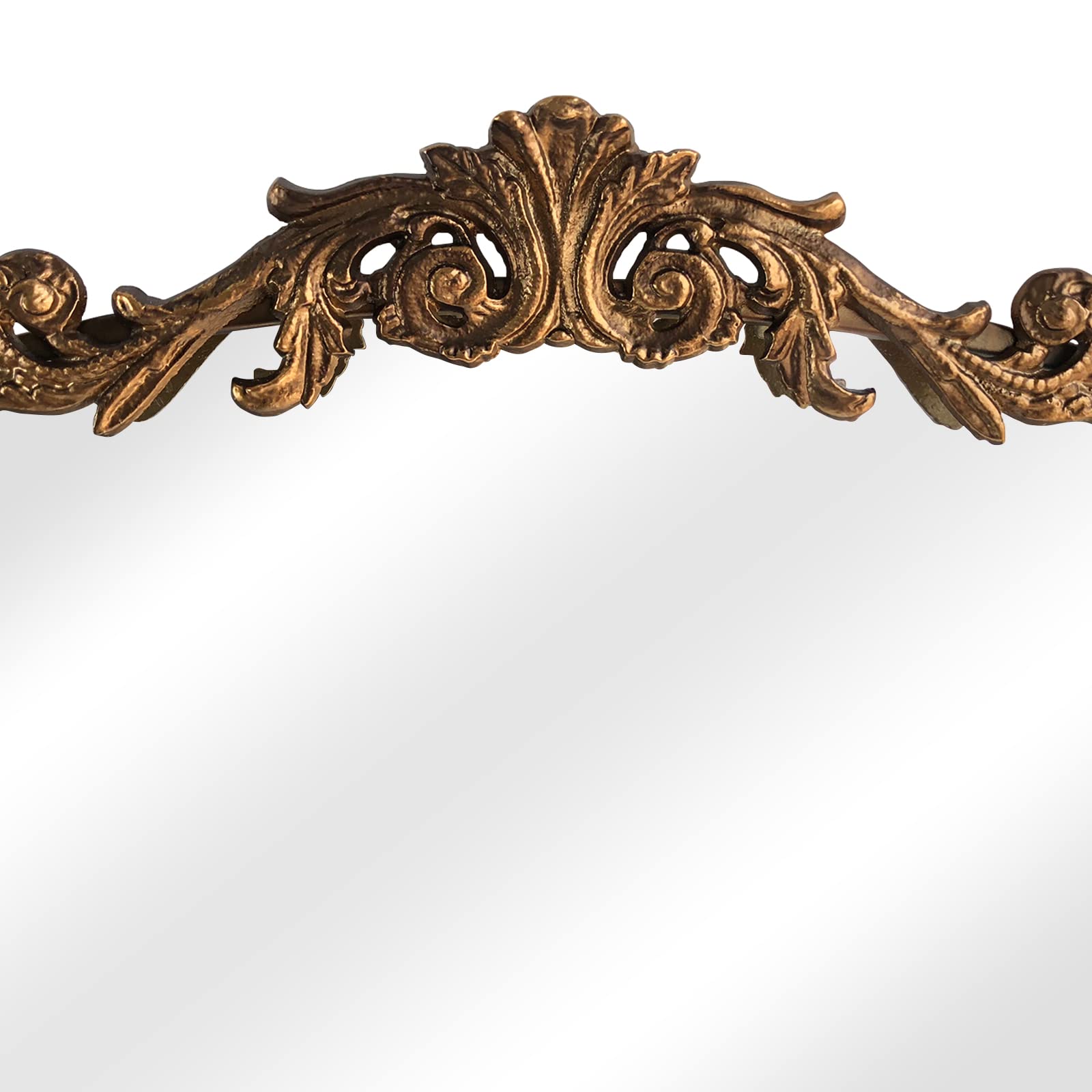 HQiJun Wall Mirror Window Decorative Traditional Vintage Ornate Baroque Mirrors Antique Arched Farmhouse for Living Room Bedroom Entryway Bathroom Vanity (24 * 36 * 1.2, Gold)