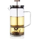 Teabloom Tea Press with Copper Pull Handle and Stainless Steel Filter &ndash; Tea Connoisseur's Choice &ndash; Pekoe Tea Maker, 34-Ounce