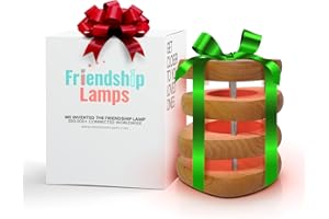 Friendship Lamp® by Filimin Mid-Century Knotty Alder Wood Design - Wi-Fi Touch Lamp LED Light for Long-Distance, Connection, 