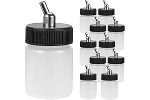 ABEST New 10PCS Dual Action Airbrush Plastic Bottle Jar 22CC / Standard Suction Lid Paint Cup Air Brush Accessories Model Air Tool Box