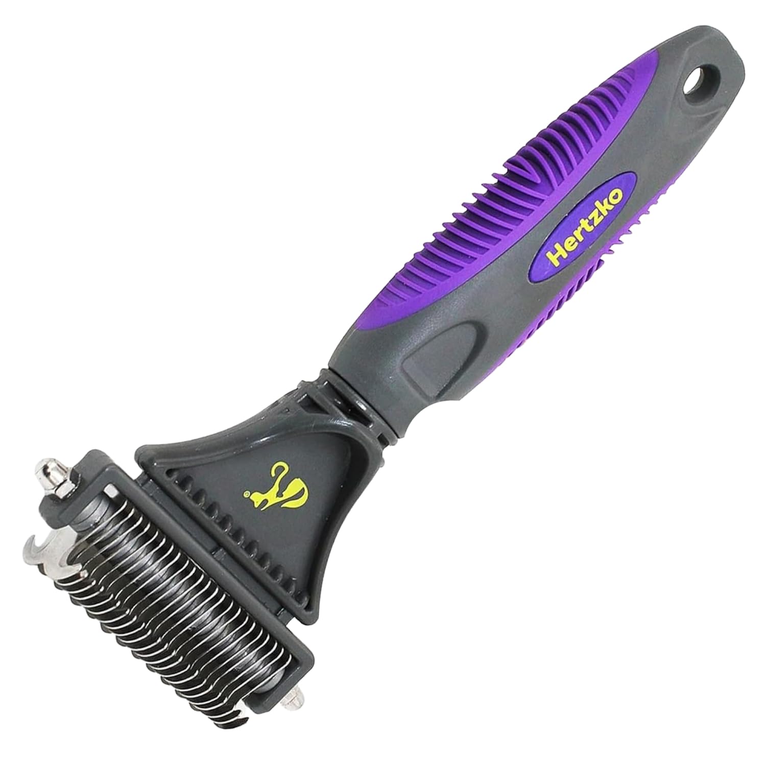 Hertzko Dogs and Cats Dematting Tool - Premium Deshedding Brush, Matt Breaker & Splitter for Grooming - Ideal for Removing Matted Fur and Loose Undercoat - Perfect Dematting Comb for Shedding Control