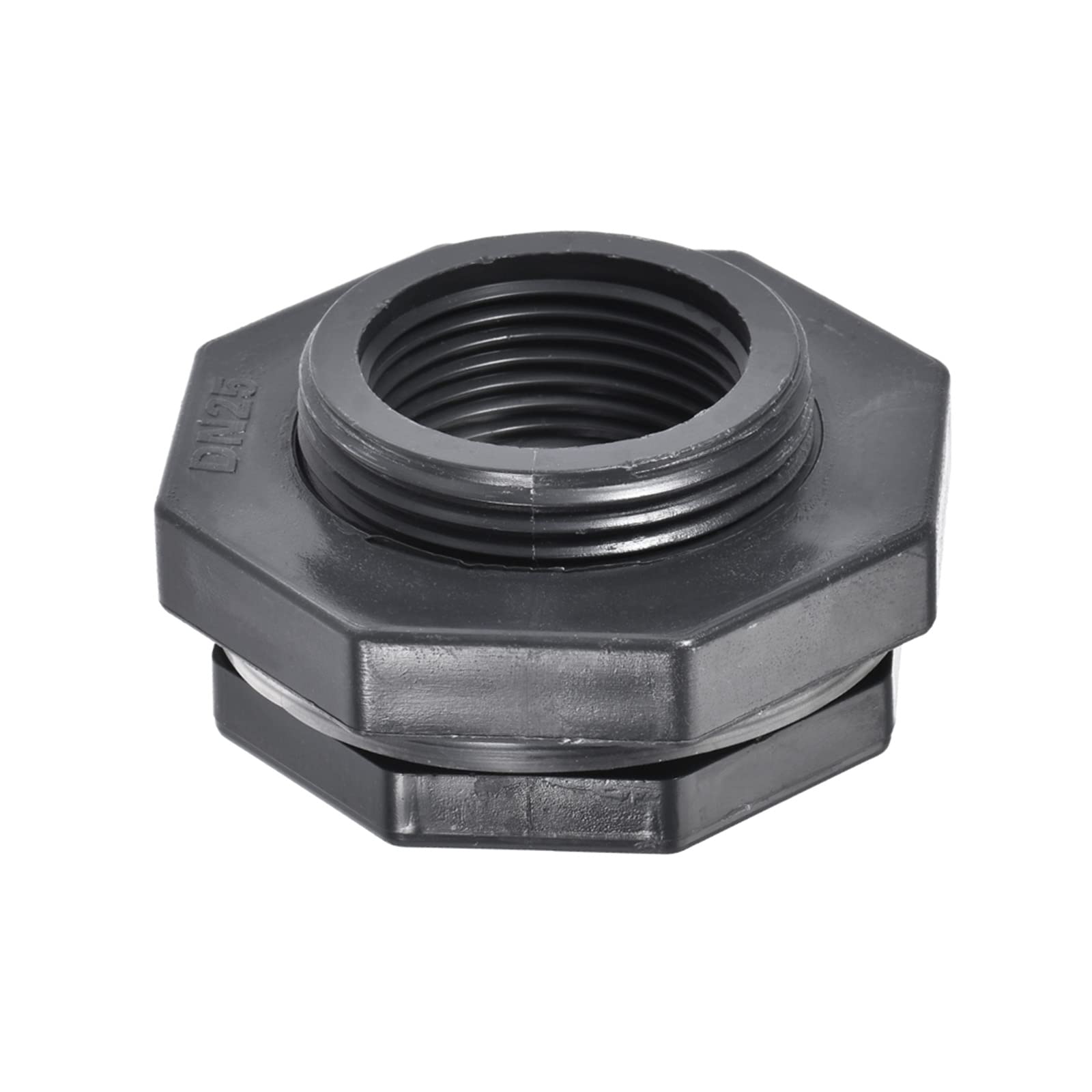 M METERXITY PVC Bulkhead Fitting - Double Threaded Bulkhead Water Tank Connector, with Silicone Gasket, Apply to Aquariums, (G1 Female 1.75" Male, Gray)