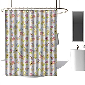 Amazon Com Coolteey Shower Curtains Pink Hearts Nursery Nature
