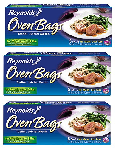 Reynold Oven Bags, for Meats up to 8 Lbs. 5 Bags, Pack of 3 (15 Bags)