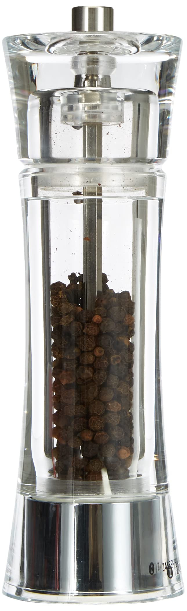 Zassenhaus 18 cm Acrylic Aachen Pepper Mill, Transparent