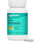 Amazon Basics Probiotic 5 Billion CFU, 8 Probiotic strains with 60 mg Prebiotic Blend, 60 Count Vegetarian Capsules, 2 Month Supply, Supports Healthy Digestion, Packaging May Vary