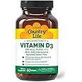 Country Life Vitamin D3 10,000 IU – High Potency, Non-Fish Source | Bone, Immune & Colon Health Support | 60 Softgels | Certified Gluten-Free, Clean Formula with MCT Oil for Better Absorption