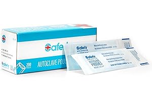 Saferly Sterilization Self-Seal Autoclave Pouches, Sterilizing Self-Sealing Pouch Bag for Dental Equipment and Instruments, 1-1/2" x 4", Box of 200