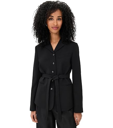 未使用タグ＊Theory CROP CREW JKT 　ブラック　S Theory Women's Crop Double Breasted Jacket, Black, 4 at Amazon