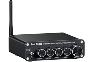 Fosi Audio BT30D Bluetooth 5.0 Stereo Audio Receiver Amplifier 2.1 Channel Mini Hi-Fi Class D Integrated Amp 50 Watt x2+100 Watt for Home Outdoor Passive Speakers/Subwoofer Powered Subwoofer