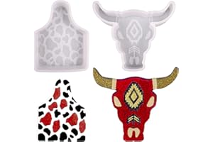 YILIN 2 Pcs Freshie Molds for Aroma Beads, Bull Skull and Cow Tag Silicone Car Freshie, Large Freshies Supplies Soap, Candle, Resin, Clay, DIY Craft, Gifts, Home Decor