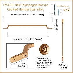 Goo-Ki 6 Pack Brushed Bronze Cabinet Handle Drawer