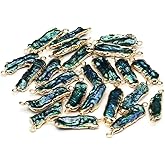 Zotoone 5 Pcs Natural Pearl Connectors Cultured Freshwater White Pearl Pendant Link Charms for Jewelry Making