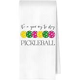 ERYBHKRTYH Funny Pickleball Kitchen Towels - Pickleball Gifts Waffle Decorative Dish Towels, Pickle Ball Gift Hand Towel, Tea Towel, 16x24 Inches