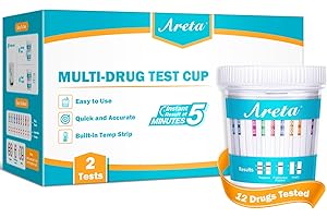 Areta Multi-Drug Test Cup: Detect for AMP OXY COC THC50 MET MOR OXY BAR BUP MDMA PCP MTD Home Urine Drug Testing Kit ACDOA2-2124 (2 Pack)