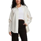 MOLISILK 100% Silk Blouse for Women Long Sleeve V Neck Oversized Button Down Shirt Dressy Casual Collared Top Business Shirts