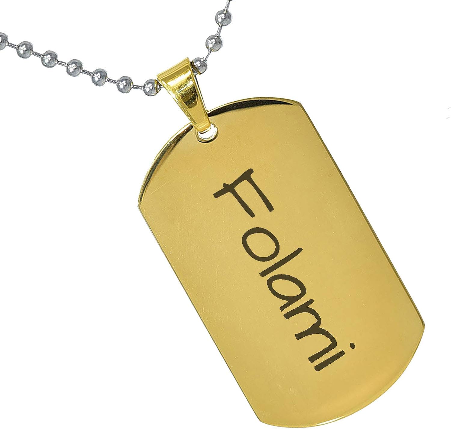 Excellent Prices Tungsten King Stainless Steel Baby Name Folami Engraved Silver Color Gifts For Son Daughter Parent Friends Significant Other Initial Quote Customizable Pendant Necklace Dog s 24 Ball Chain Find