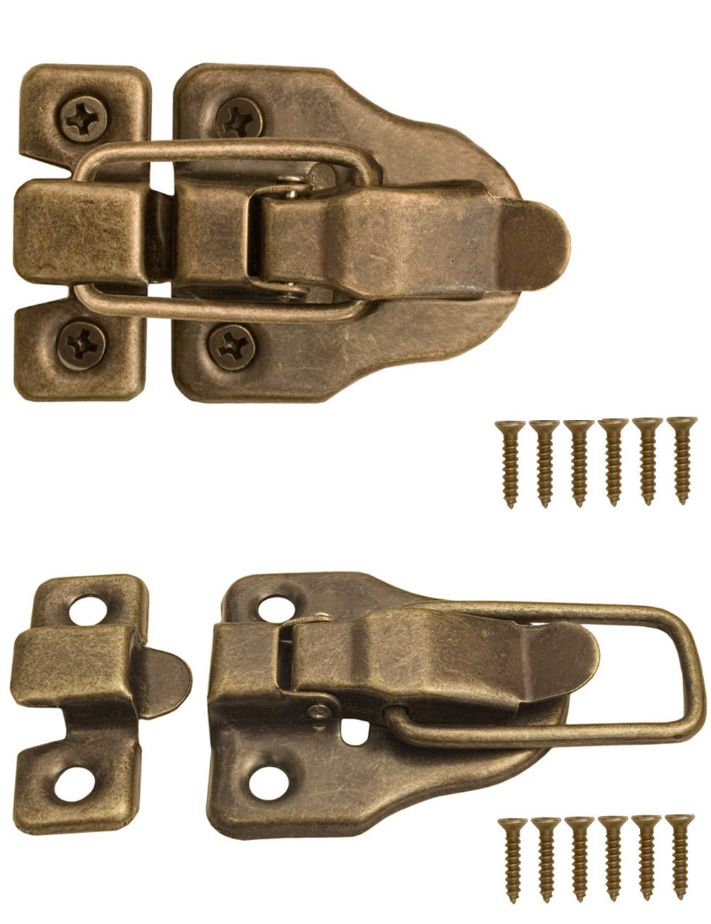 FUXXER 2 x Chest and Box Clasps in Vintage Brass Design 59mm x 40mm