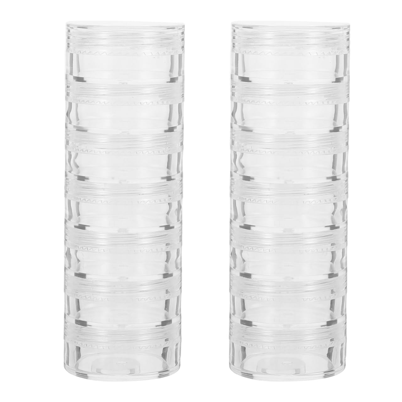 Milisten Stackable Pill Box 2 Pack Weekly Medication Storage Organizer Plastic White Compact Pill Travel Case