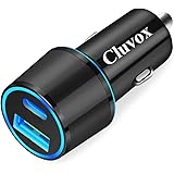 Dual USB Car Charger Adapter, Cluvox 20W Fast Charge Car Charger Compatible for iPhone 13/12/11/Pro/MAX/XS/XR/8/SE 2020/iPad 