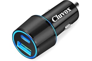 Dual USB Car Charger Adapter, Cluvox 20W Fast Charge Car Charger for iPhone 16/15 Pro Max/Plus/14/13/12/11/XS/XR/X/8/SE 2020/iPad 8th/Pro/Air 4/Mini, Google, Samsung Cigarette USB Adapter